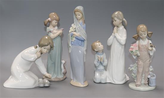 Five Lladro porcelain figures